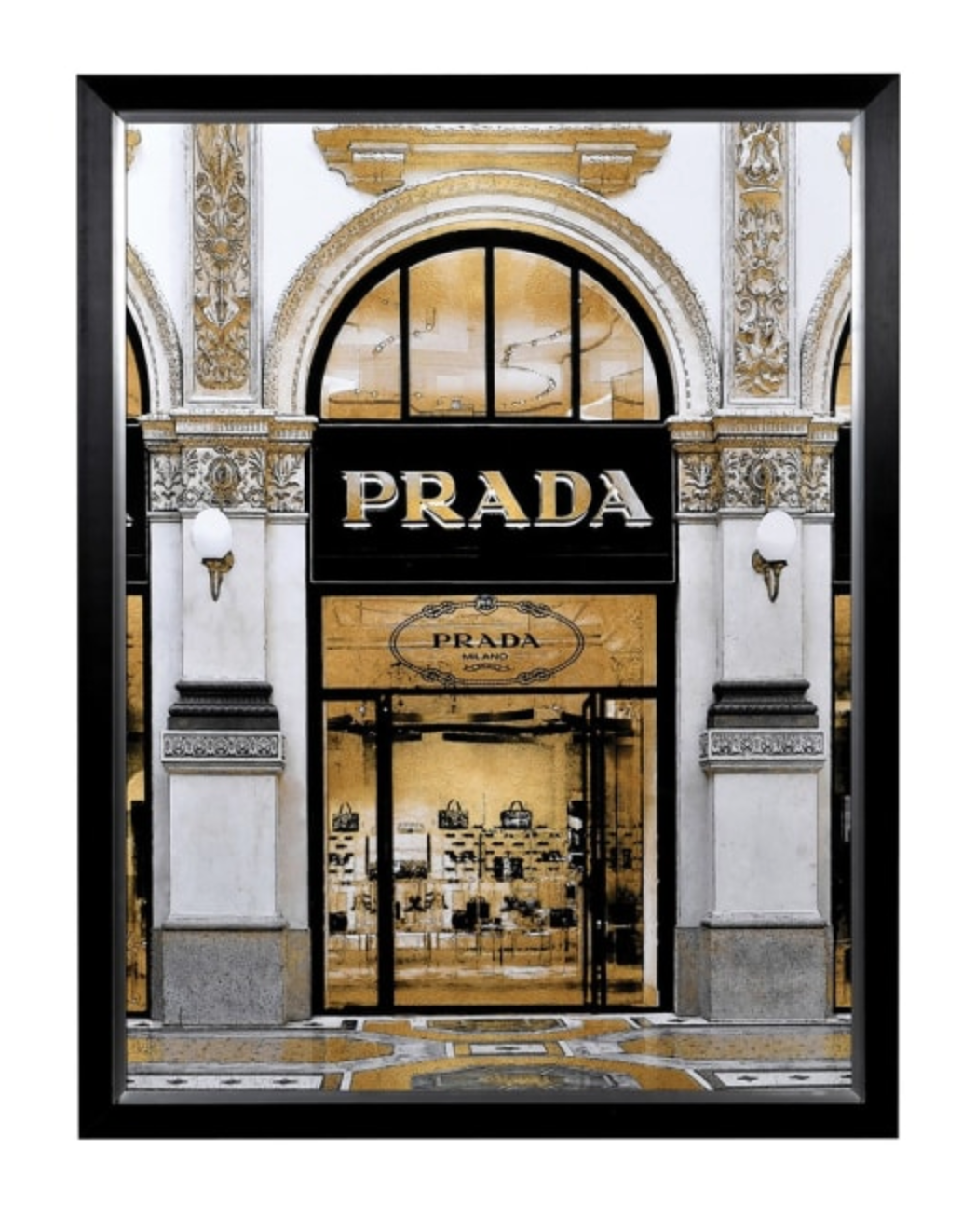 Prada Elegance Entrée Framed Paris Boutique Artwork