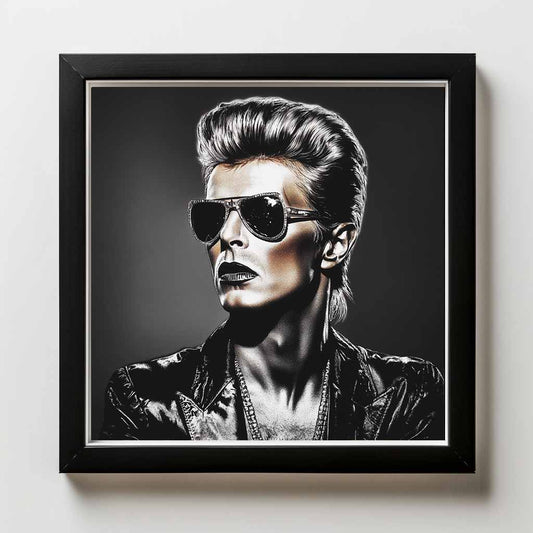 David Bowie Retro Framed Art print by Sarah Clayton