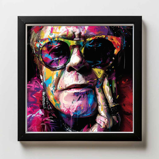 Elton John Framed Artprint by Sarah Clayton