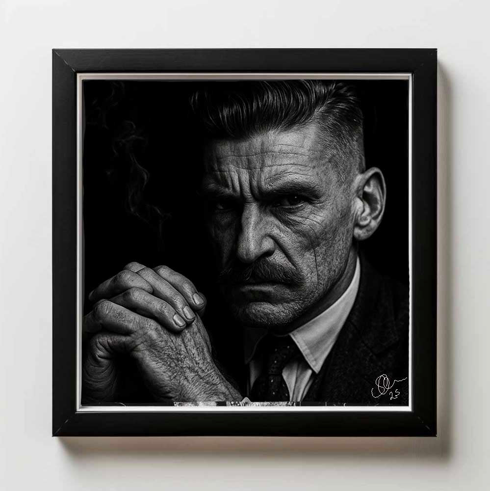 Arthur Shelby Peaky Blinder Charcoal Portrait Art