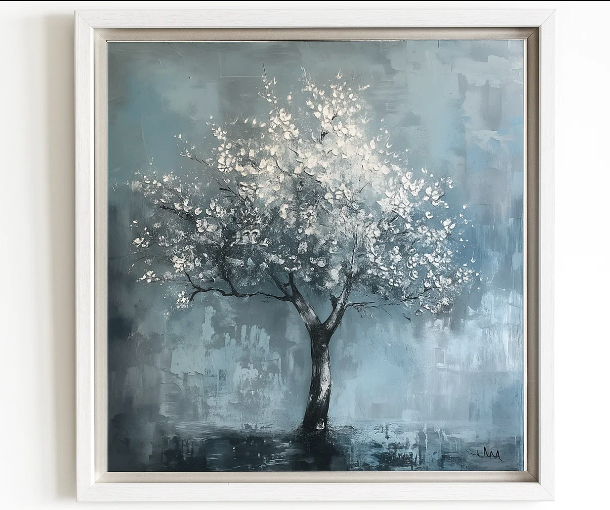 Elegance in Blue Blossom Canvas Artwork
