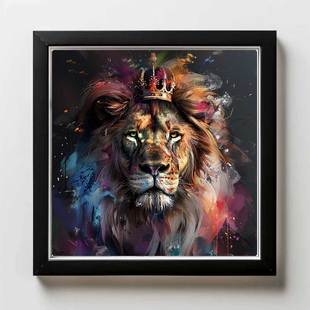 Majestic Lion Crown Framed Artwork