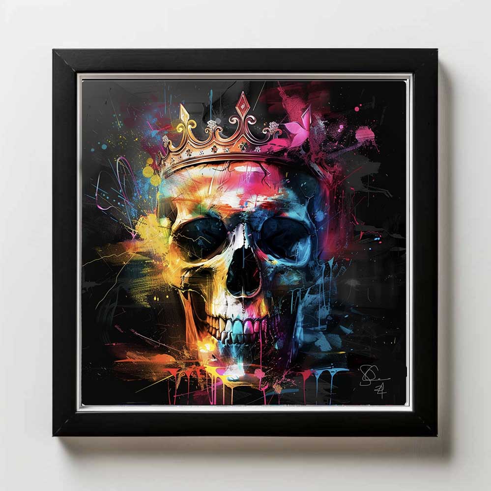 Majestic Skull Art Print with Regal Flair